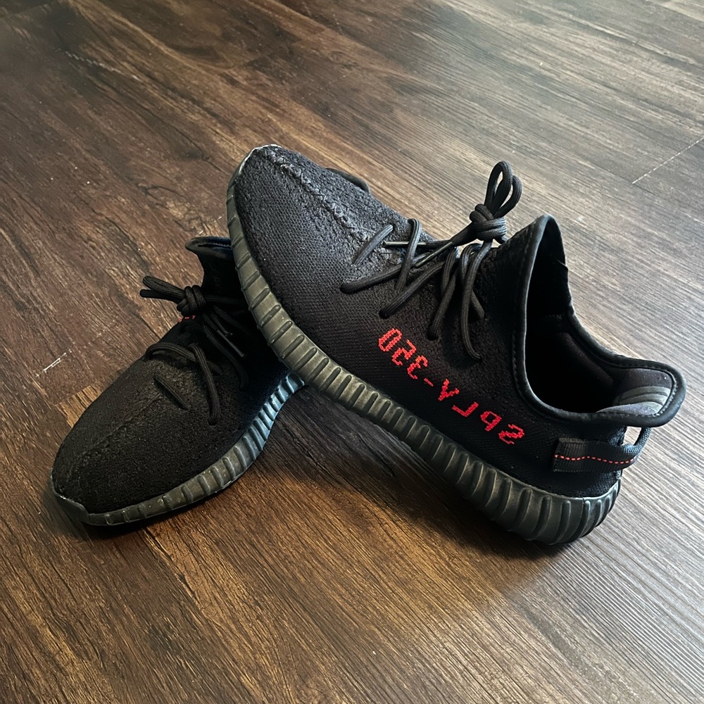 Adidas Yeezy Boost 350 V2 Black with Red. WORN ONCE